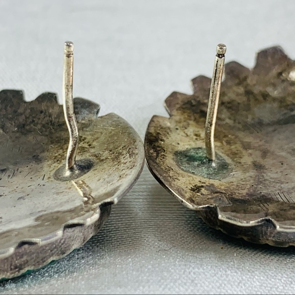 Sterling and malachite earrings - Picture 6 of 8